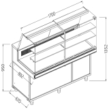 Statische Gekoelde Toonbankvitrine Voor Snacks_hoge Ruiten, Groep op Afstand