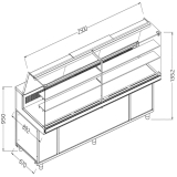 Statische Gekoelde Toonbankvitrine Voor Snacks_hoge Ruiten, Groep op Afstand, Met Reserve