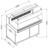 Statische Gekoelde Toonbankvitrine Voor Snacks_lage Ruiten, Groep op Afstand