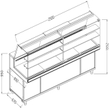 Geventileerde Gekoelde Vitrines Voor Snacks_hoge Ruiten, Met Groep, Met Reserve