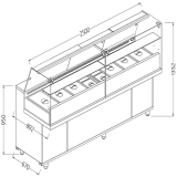 Toonbank Vitrine Snack Saladette_hoge Ruiten, Groep op Afstand