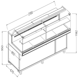 Geventileerde gekoelde vitrines voor snacks_lage ruiten, met groep, met reserve