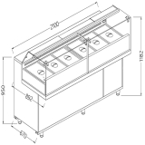 Toonbank Vitrine Snack Saladette_lage Ruiten, Met Groep