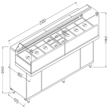 Toonbank Vitrine Snack Saladette_lage Ruiten, Met Groep