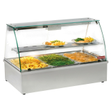 Warmvitrine, Bain-marie 3 GN 1/1, Panoramisch