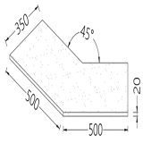 Optie: Werktablet Hoek 45° (20 Mm), Laminaat Met Maan Afwerking - (pc)