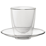 Utopia Dubbelwandig Cappuccinoglas en Schotel 220 ml (pak Van 6)