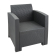 Bolero PP fauteuil en tafel rieten set grijs