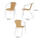 Bolero natuurlijke rotan stoelen met aluminium frame (set van 4)