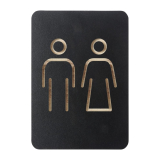 Europeel Pictogram Bord Mannen/vrouwen Zwart