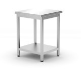 Centrale Werktafel Met Een Schap Budget Line – Geschroefd, Diepte: 600 Mm, Hendi, Budget Line, 600x600x(h)850mm