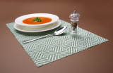 Placemat, Geometrisch Patroon – Set, Hendi, Zilver, 6 St., 450x300mm