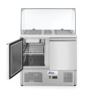 Saladette Met 2 Deuren en Glazen Vitrine 300l, Arktic, 230v/310w, 912x702x(h)1330mm