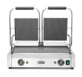 Contactgrill - Dubbele Versie, Hendi, Boven Geribd, Onder Glad, 230v/3600w, 570x395x(h)510mm