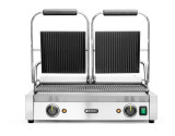 Contactgrill - Dubbele Versie Geheel Geribd, Hendi, Boven en Onder Geribd, 230v/3600w, 570x395x(h)510mm