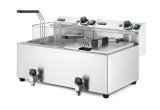 Friteuse Profi Line Met Aftapkraan - 2 x 8 l, Hendi, Profi Line, 16l, 230v/7000w, 610x515x(h)369mm