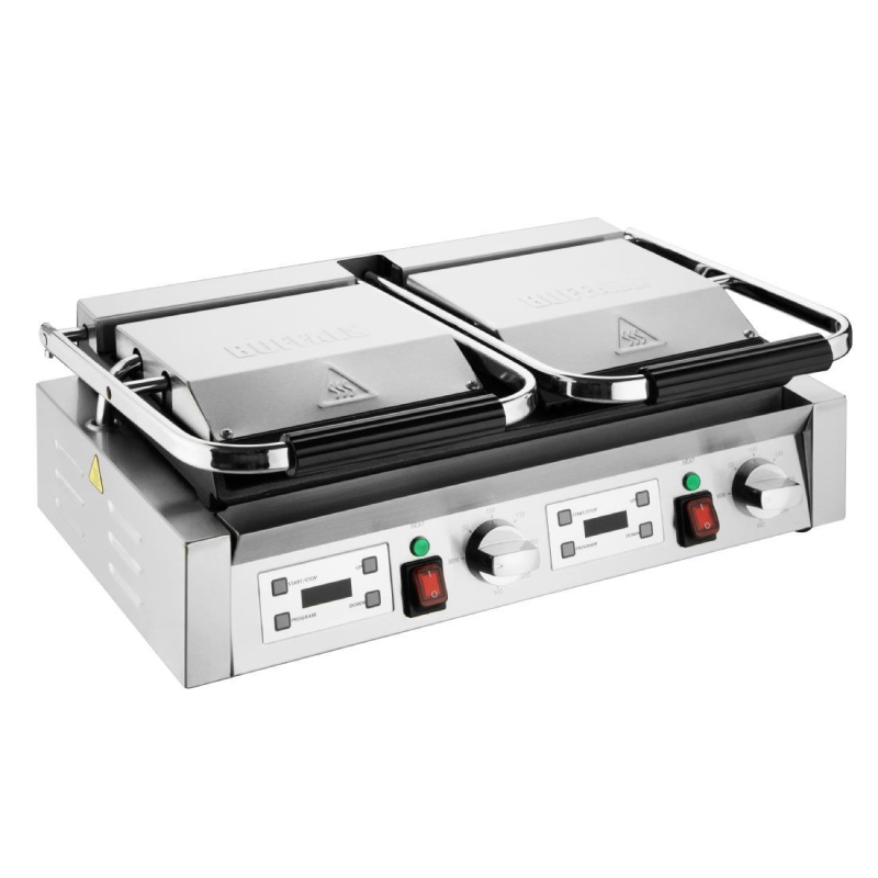 Buffalo Dubbele Contactgrill Geribbelde Platen Buffalo Dubbele Contactgrill Geribbelde Platen